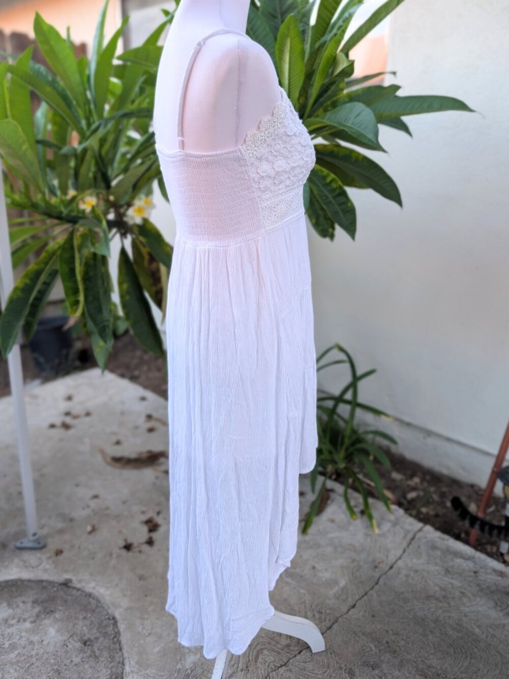 No Boundaries white flowy dress lace overlay Hoco Homecoming M 7-9 VGUC - Picture 4 of 8